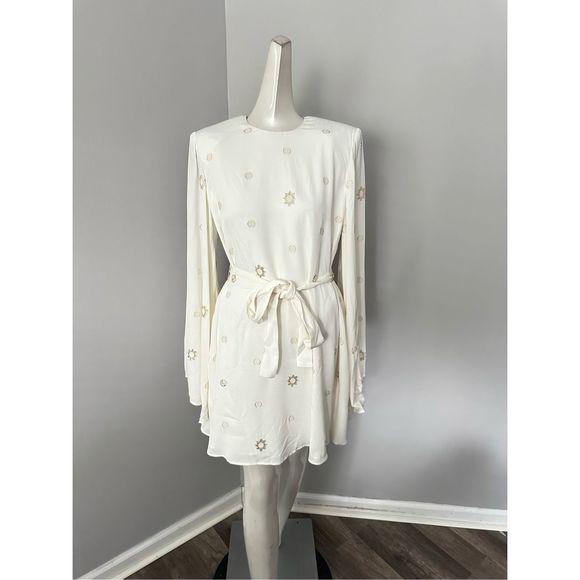 Stella McCartney Metallic Long-Sleeve Minidress US 2 $1850 - Picture 10 of 12